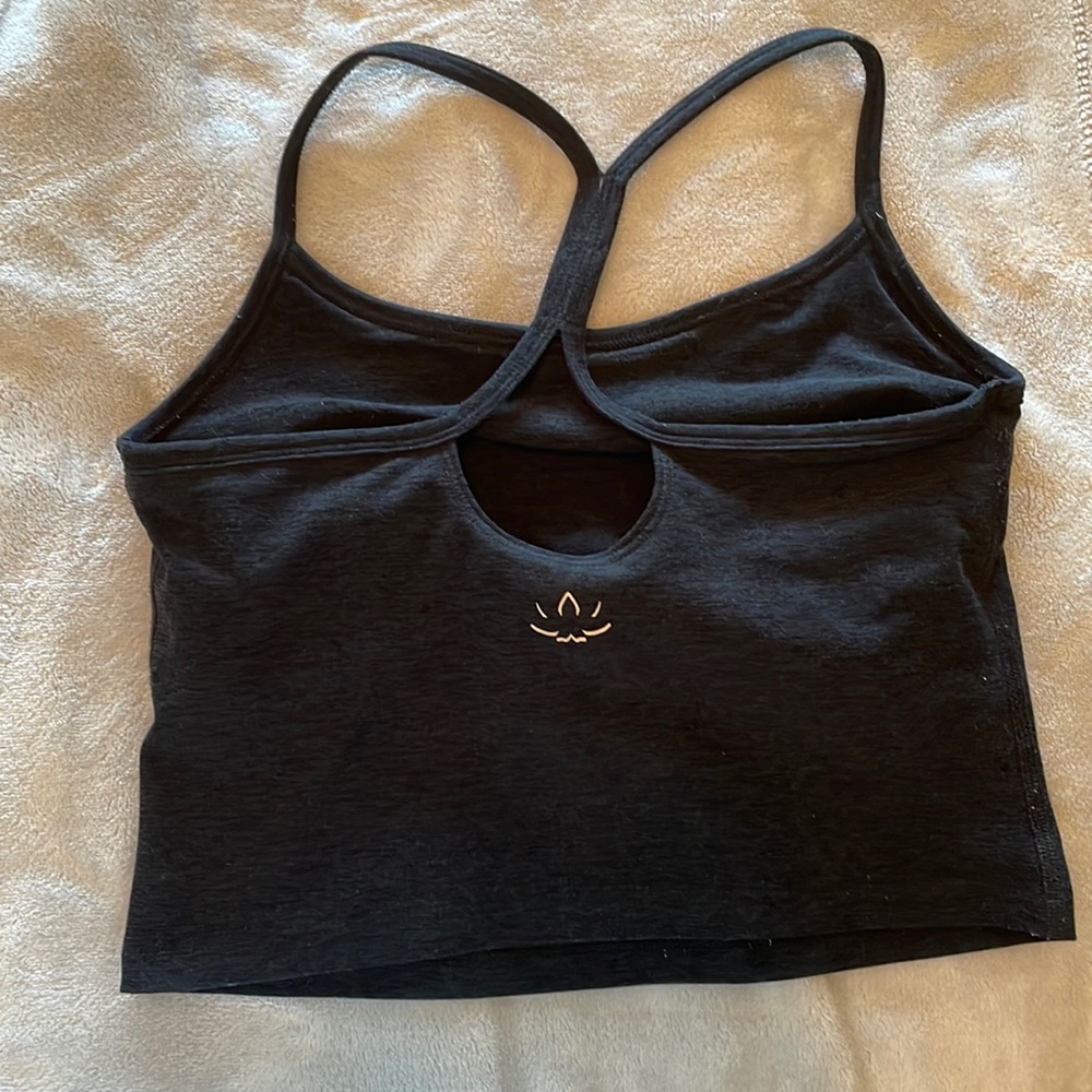 Beyond Yoga Spacedye Slim Racerback Cropped Tank in Darkest Night, Small